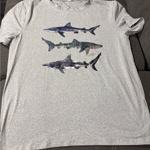 Gray Shark Print Men's T-Shirt